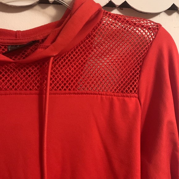 NWOT-Red Cropped Hoodie - Picture 2 of 4
